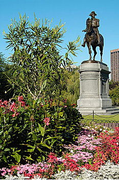 乔治-华盛顿,雕塑,波士顿公园,波士顿,马萨诸塞,美国