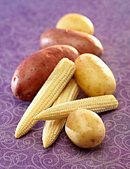 新土豆,迷你,甜玉米,玉米棒