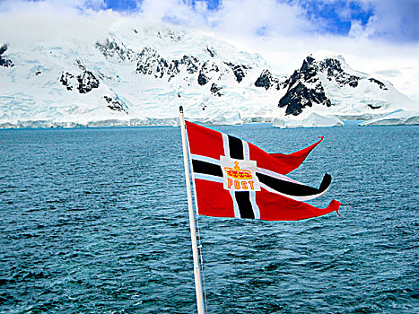 游船,邮政,旗帜,展示,巡航,威德尔海,南极