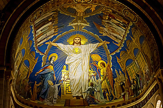 法国圣心大教堂壁画耶稣