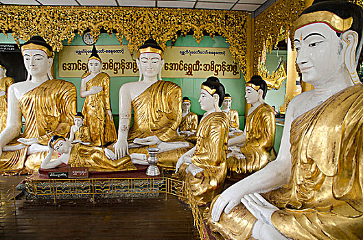 佛像,大金塔,仰光,缅甸,东南亚,亚洲