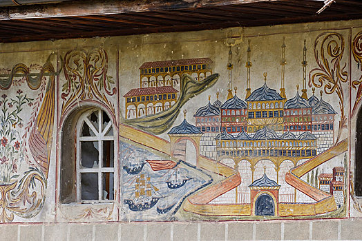 绘画,建筑外观,清真寺,培拉特,阿尔巴尼亚,欧洲