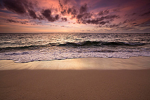 日出,上方,海洋,海岸线,海滩,湾,西澳大利亚州,澳大利亚