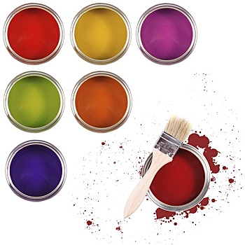 彩色,绘画,桶,上油漆