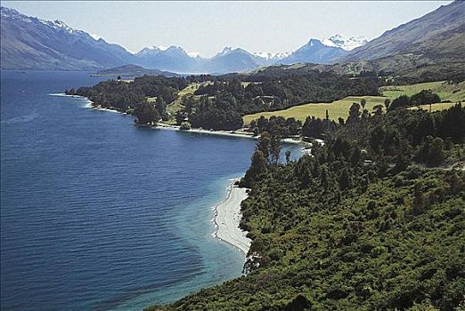 瓦卡蒂普湖,山峦,南岛,新西兰