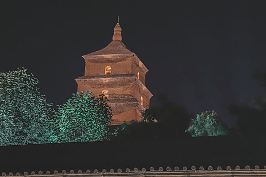 西安,大雁塔夜景