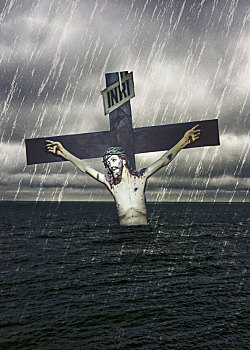 耶稣,十字架,海洋