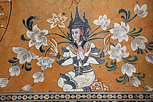 缅甸,阿马拉布拉,塔,壁画