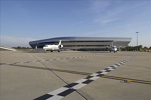 范堡罗机场,飞机,停放,户外,航站楼