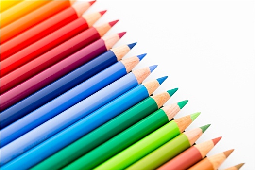 彩色,铅笔,隔绝,白色背景