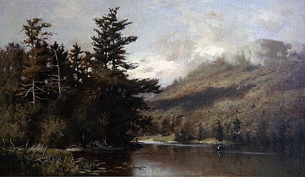 高山湖,绘画,美国,宾夕法尼亚,费城
