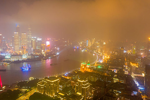 航拍上海城市风光