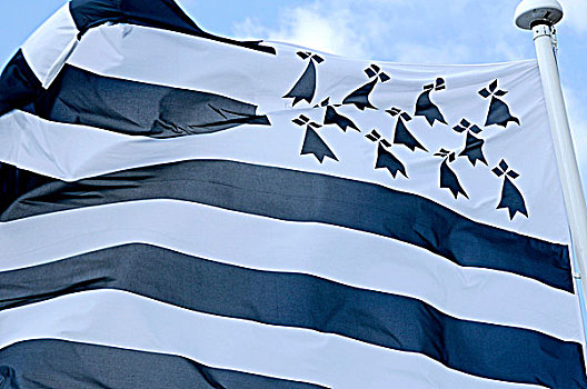 法国,南特,布列塔尼半岛,旗帜