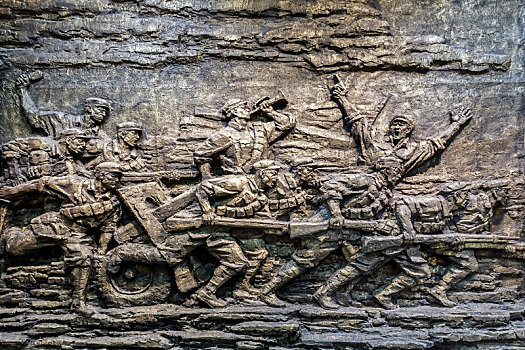 安徽省合肥渡江战役纪念馆内解放战争浮雕