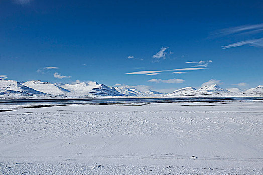 冰岛,雪山,白色,冬季风景