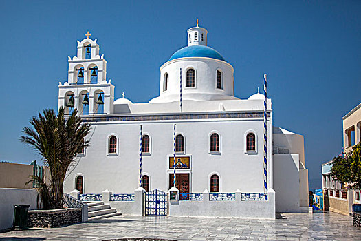 希腊雅典圣托里尼伊亚地区教堂