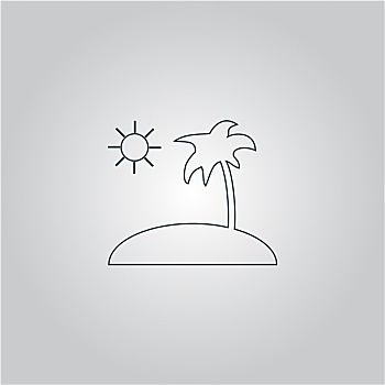 岛屿,棕榈树,象征