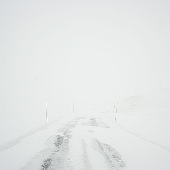 冰,道路,粗厚,暴风雪,挪威,十二月,2008年