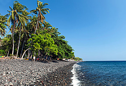 岩石,海滩,图兰奔,靠近,海岸,巴厘岛,印度尼西亚