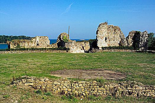 遗址,布列塔尼,城堡,15世纪,布列塔尼半岛,法国