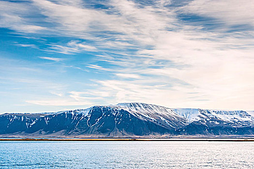山景,海洋,冰岛