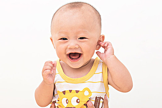 婴幼儿表情微笑人像特写