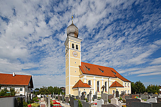 教区教堂,沃尔夫冈,上巴伐利亚,巴伐利亚,德国,欧洲