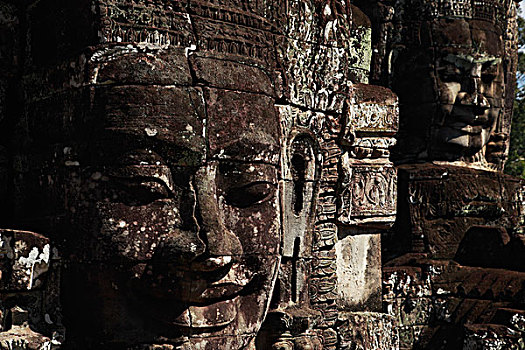 石头,脸,巴扬寺,吴哥窟,柬埔寨