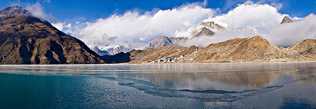 山,雾,安静,乡村,湖