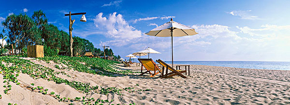 遮阳伞,海滩,运河,岛屿,苏梅岛,甲米,泰国,亚洲
