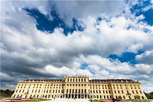 积雨云,上方,城堡,美泉宫,维也纳
