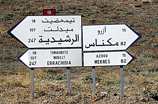 标志物,道路,梅克内斯,摩洛哥,非洲