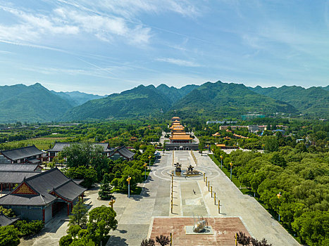 陕西省西安市周至县楼观台航拍图片