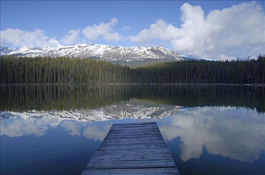 加拿大,落基山脉,湖,碧玉国家公园,艾伯塔省