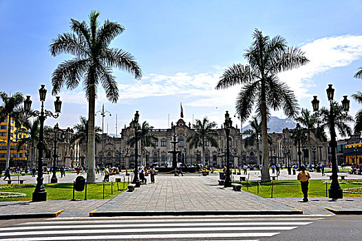 政府,宫殿,广场,阿玛斯,利马,世界遗产,秘鲁,南美