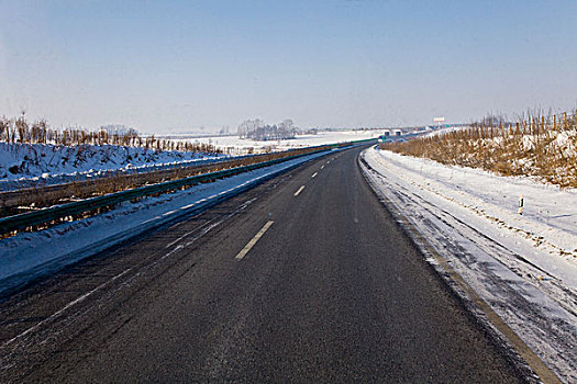 公路,交通,冰雪,场景,吉林