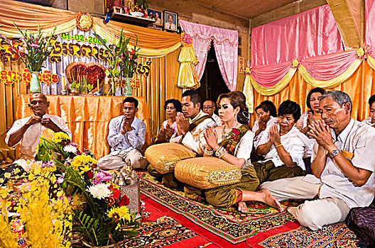 金边,省,城镇,新婚夫妇,联合,尊敬,传统,柬埔寨,婚姻,神话,情侣,印度