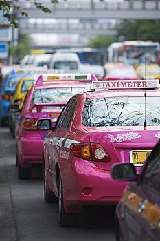 彩色,出租车,曼谷,泰国