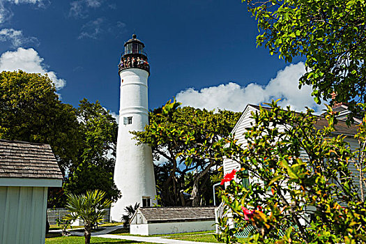 西礁岛,灯塔,佛罗里达,美国