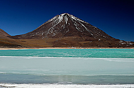 智利,泻湖,火山,盐,海滩
