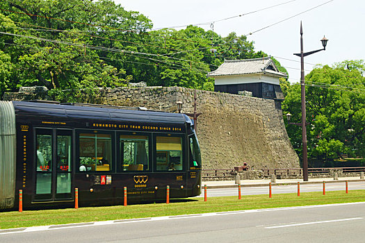熊本,有轨电车,城堡,日本