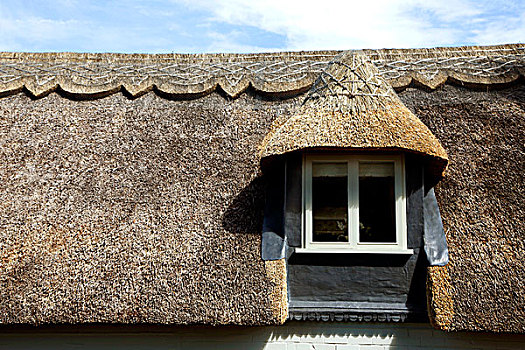 传统,茅草屋顶,屋顶窗