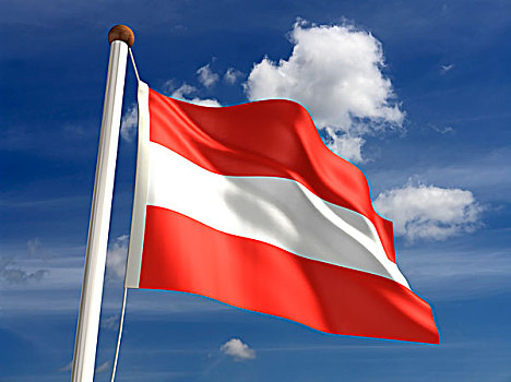 奥地利,旗帜,裁剪,小路