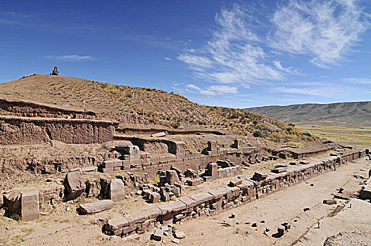 玻利维亚,墙壁,寺庙,背景,金字塔