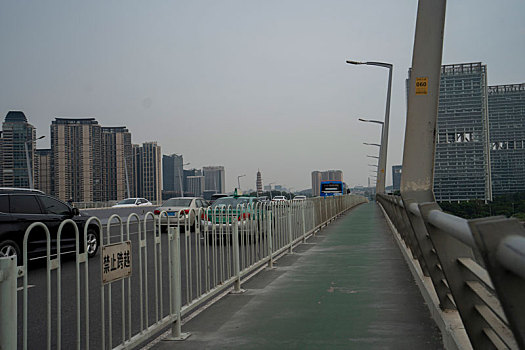 羊城广州琶洲大桥上的非机动车通道