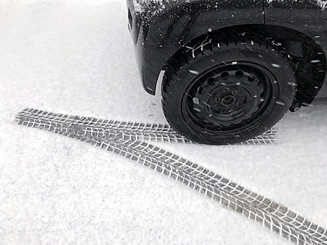 轮胎,轨迹,雪中,冬天,德国,欧洲