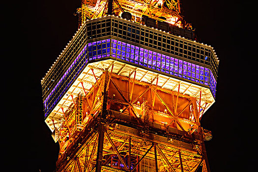 灯光,向上,夜景,东京塔