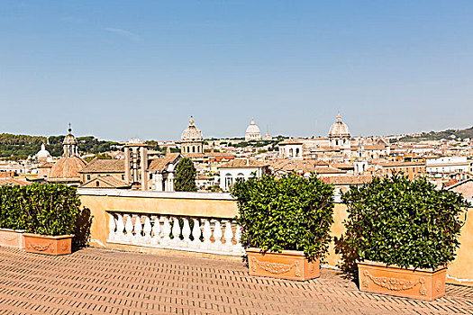 俯视图,罗马,多,教堂,圆顶,地平线,大教堂,远景,意大利