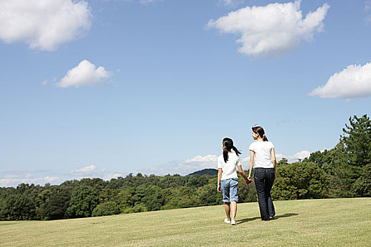 母女,公园