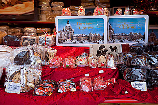 圣诞节,果子甜面包,货摊,市场,德累斯顿,萨克森,德国,欧洲